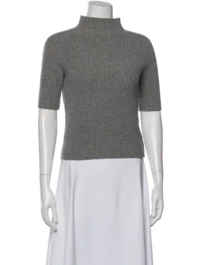 Pre-owned Theory Wool Mock Neck Sweater In Gray
