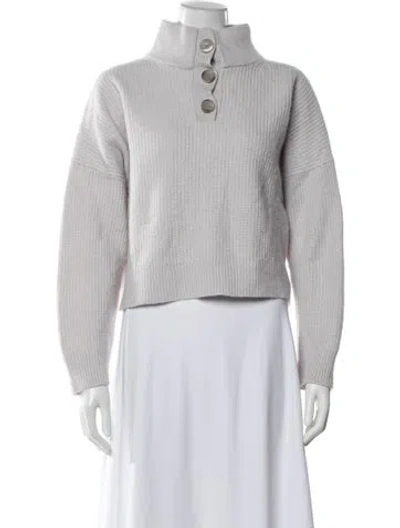 Pre-owned Theory Wool Mock Neck Sweater In Gray