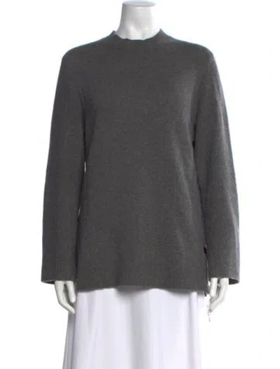 Pre-owned Theory Wool Mock Neck Sweater In Gray