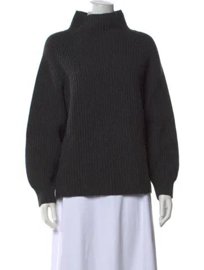 Pre-owned Theory Wool Mock Neck Sweater In Grey