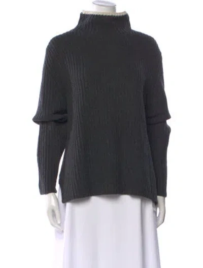 Pre-owned Theory Wool Mock Neck Sweater In Grey