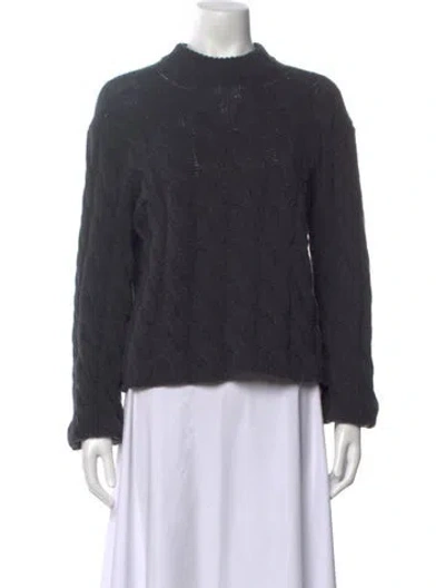 Pre-owned Theory Wool Mock Neck Sweater In Grey