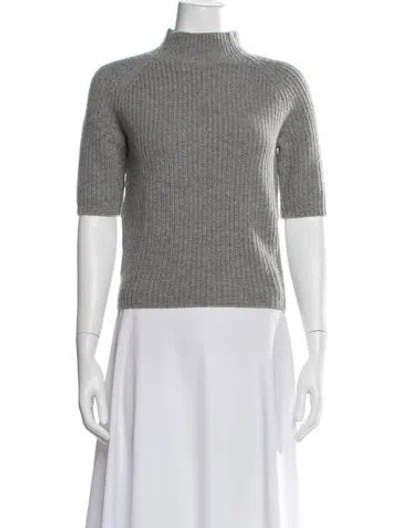Pre-owned Theory Wool Mock Neck Sweater In Grey