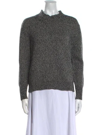 Pre-owned Theory Wool Mock Neck Sweater In Neutral