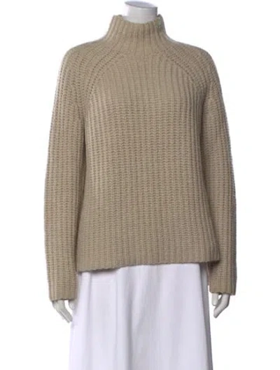 Pre-owned Theory Wool Mock Neck Sweater In Neutrals