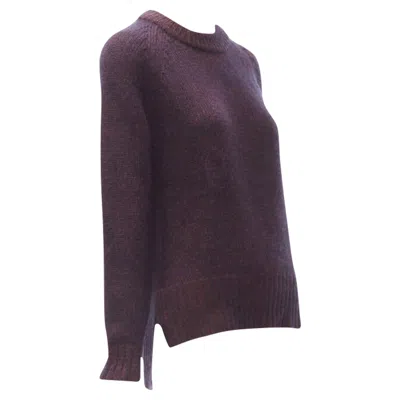Theory Wool Mohair Knitstep Hem Sweater In Purple