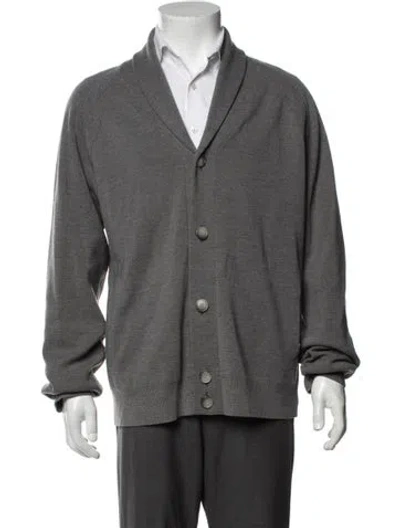 Pre-owned Theory Wool Open Front Cardigan In Grey