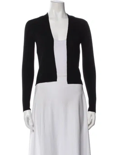 Pre-owned Theory Wool Open Front Sweater In Black