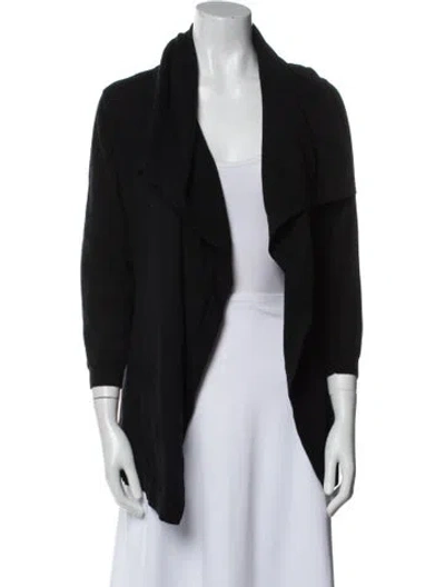 Pre-owned Theory Wool Open Front Sweater In Black