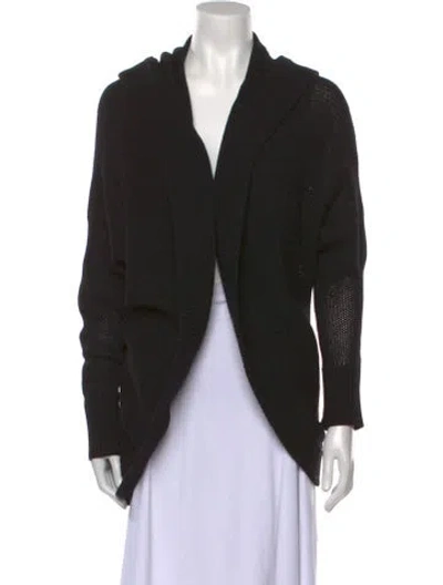 Pre-owned Theory Wool Open Front Sweater In Black