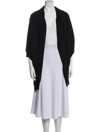 Pre-owned Theory Wool Open Front Sweater In Black