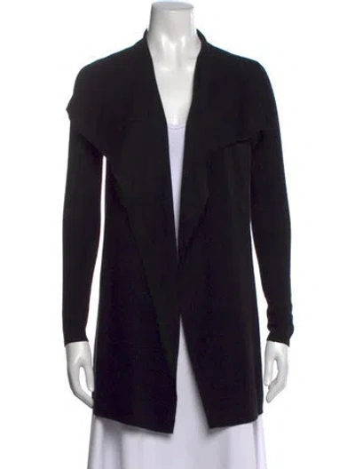 Pre-owned Theory Wool Open Front Sweater In Black