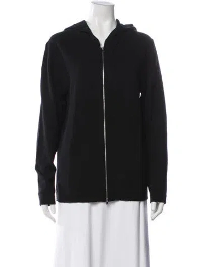 Pre-owned Theory Wool Open Front Sweater In Black