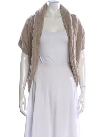 Pre-owned Theory Wool Open Front Sweater In Brown