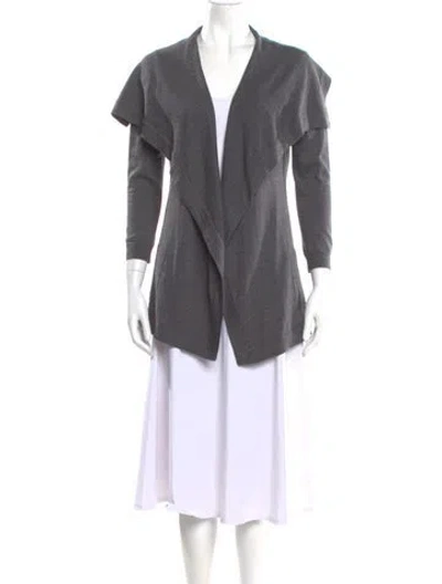 Pre-owned Theory Wool Open Front Sweater In Gray