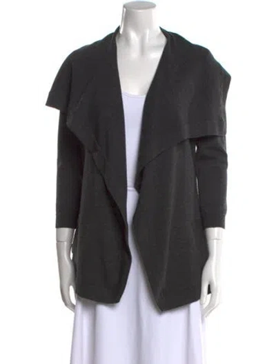 Pre-owned Theory Wool Open Front Sweater In Gray