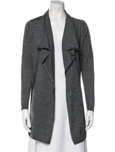 Pre-owned Theory Wool Open Front Sweater In Gray