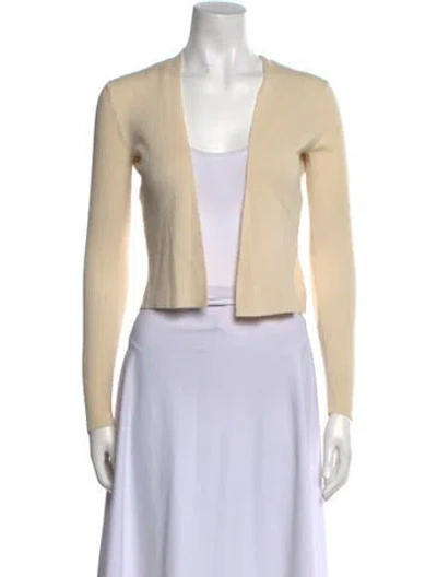 Pre-owned Theory Wool Open Front Sweater In Neutral