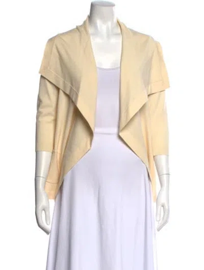 Pre-owned Theory Wool Open Front Sweater In Neutral