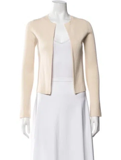 Pre-owned Theory Wool Open Front Sweater In Neutrals