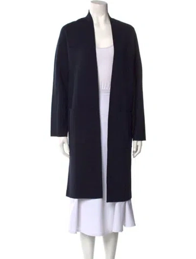 Pre-owned Theory Wool Open Front Sweater W/ Tags In Blue