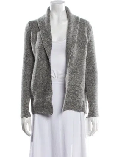 Pre-owned Theory Wool Open Front Sweater In White