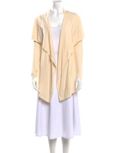 Pre-owned Theory Wool Open Front Sweater In Yellow