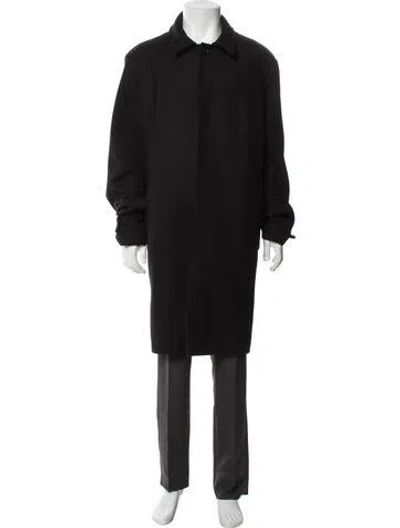 Pre-owned Theory Wool Overcoat In Black