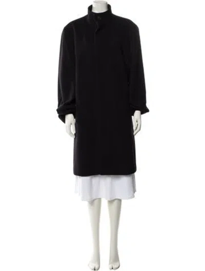 Pre-owned Theory Wool Overcoat In Black