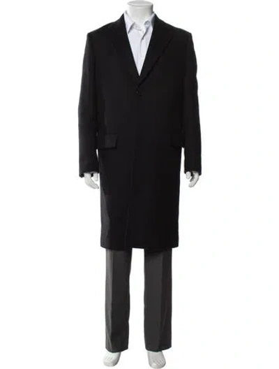 Pre-owned Theory Wool Overcoat In Black