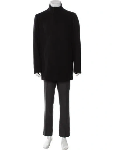 Pre-owned Theory Wool Overcoat In Black