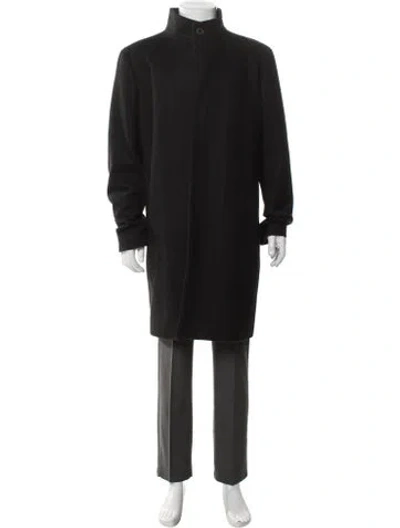 Pre-owned Theory Wool Overcoat In Black