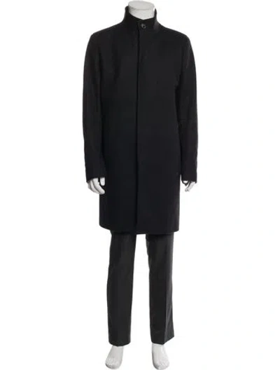 Pre-owned Theory Wool Overcoat In Blue