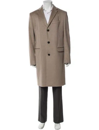 Pre-owned Theory Wool Overcoat In Brown