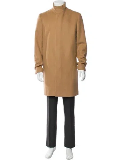 Pre-owned Theory Wool Overcoat In Brown