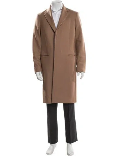 Pre-owned Theory Wool Overcoat In Brown