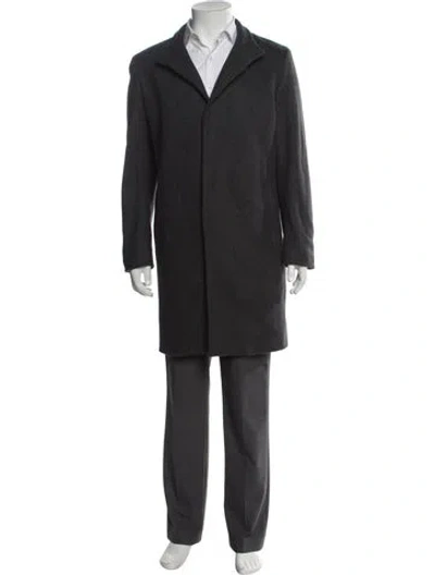 Pre-owned Theory Wool Overcoat In Gray