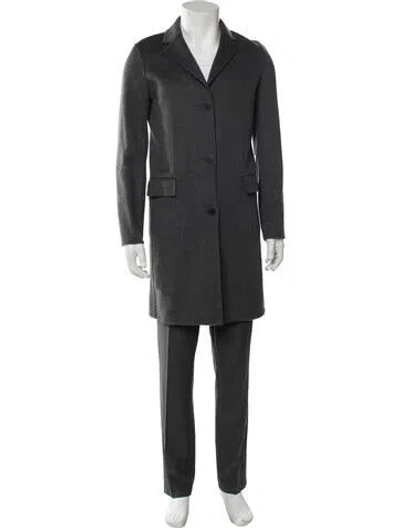 Pre-owned Theory Wool Overcoat In Gray