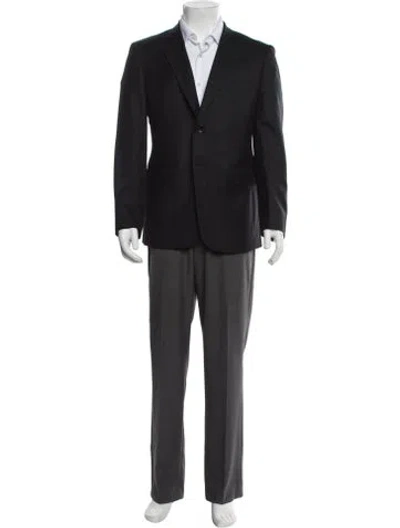 Pre-owned Theory Wool Overcoat In Gray