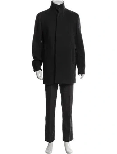 Pre-owned Theory Wool Overcoat In Gray