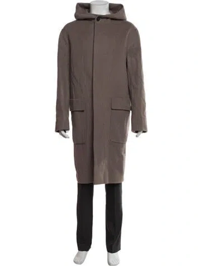 Pre-owned Theory Wool Overcoat In Neutral