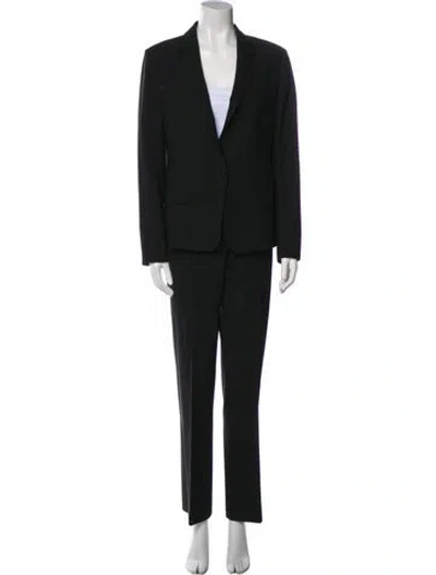 Pre-owned Theory Wool Pant Set In Black