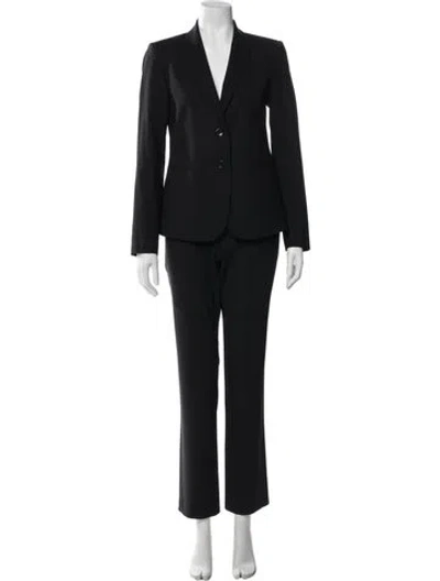 Pre-owned Theory Wool Pant Set In Black