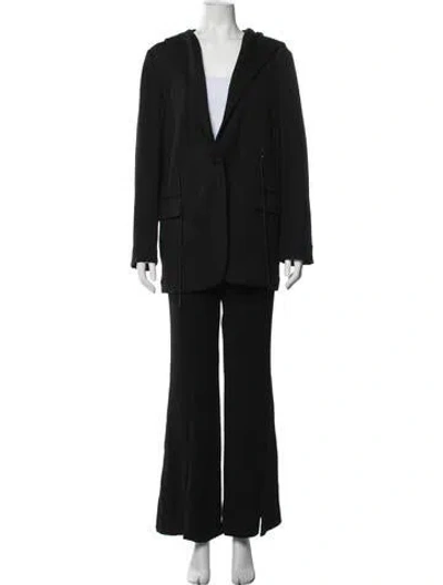 Pre-owned Theory Wool Pant Set In Black