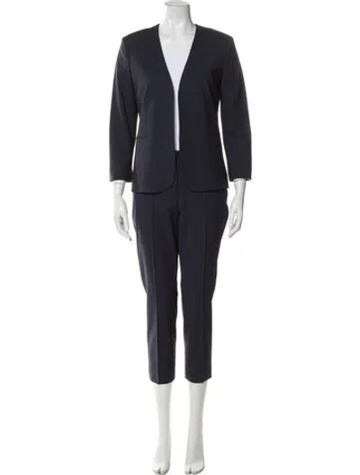 Pre-owned Theory Wool Pant Set In Blue