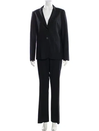 Pre-owned Theory Wool Pant Set In Blue