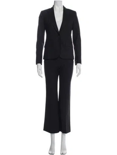 Pre-owned Theory Wool Pant Set In Blue