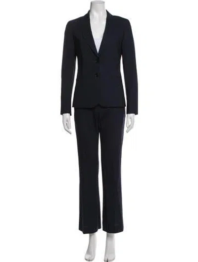 Pre-owned Theory Wool Pant Set In Blue