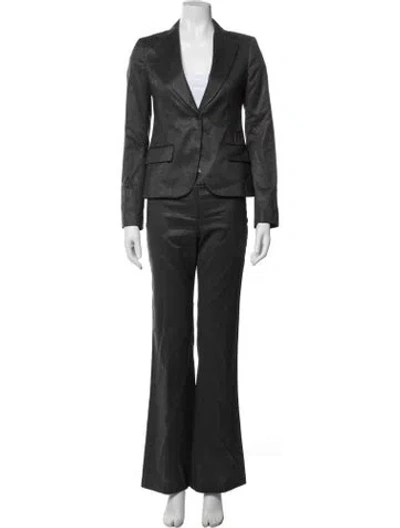 Pre-owned Theory Wool Pant Set In Grey