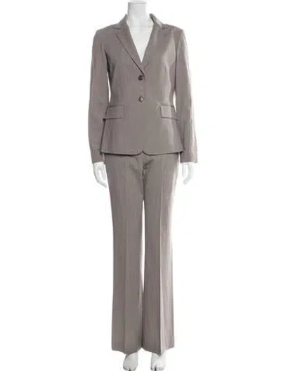 Pre-owned Theory Wool Pant Set W/ Tags In Gray